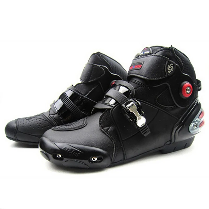 Plug size 46 47 4 Season Men's Motorcycle boots SPEED BIKERS Microfiber leather racing moto shoes speed motorcycle boot