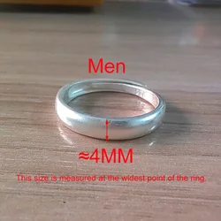 Silver Minimalist Frosted Round Adjustable Rings for Lovers - Trendy Geometric Fashion Jewelry (RT904SM)