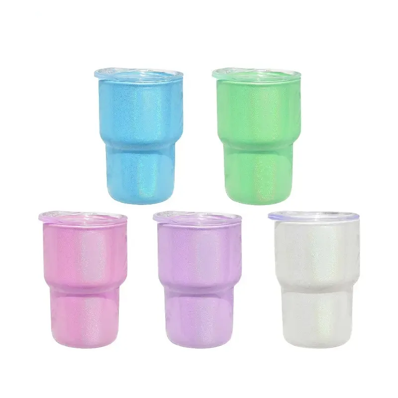 20pcs-120pcs Sublimation 3oz Mini Shot Glass Tumbler With Straws  Holographic Shimmer 3oz Glasses Cups For Whisky And Espresso - AliExpress