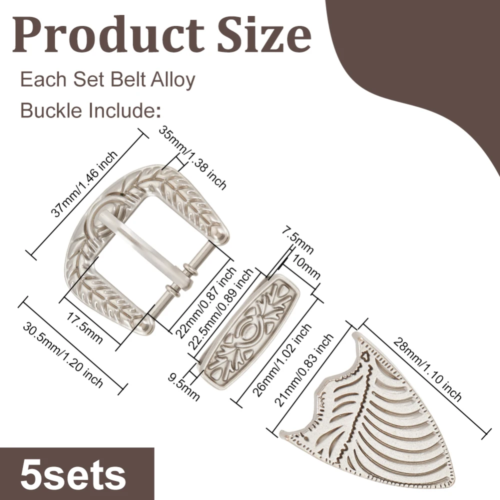 SUPERFINDINGS 3 Taglie Set Di Fibbie Per Cintura Di Ricambio Con