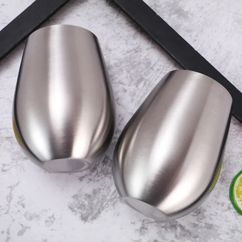 500ml Stainless Steel Beer Cup Wine Tumbler Bottomless wine glasses Cocktail Wine Glasses Big Capacity Metal Cups Camping Travel
