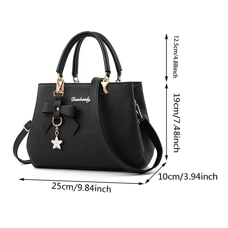 Yogodlns Elegant Women Messenger Bags with flower pendant Office Ladies Totes Pure Leather Handbag for female Crossbody Shoulder 6