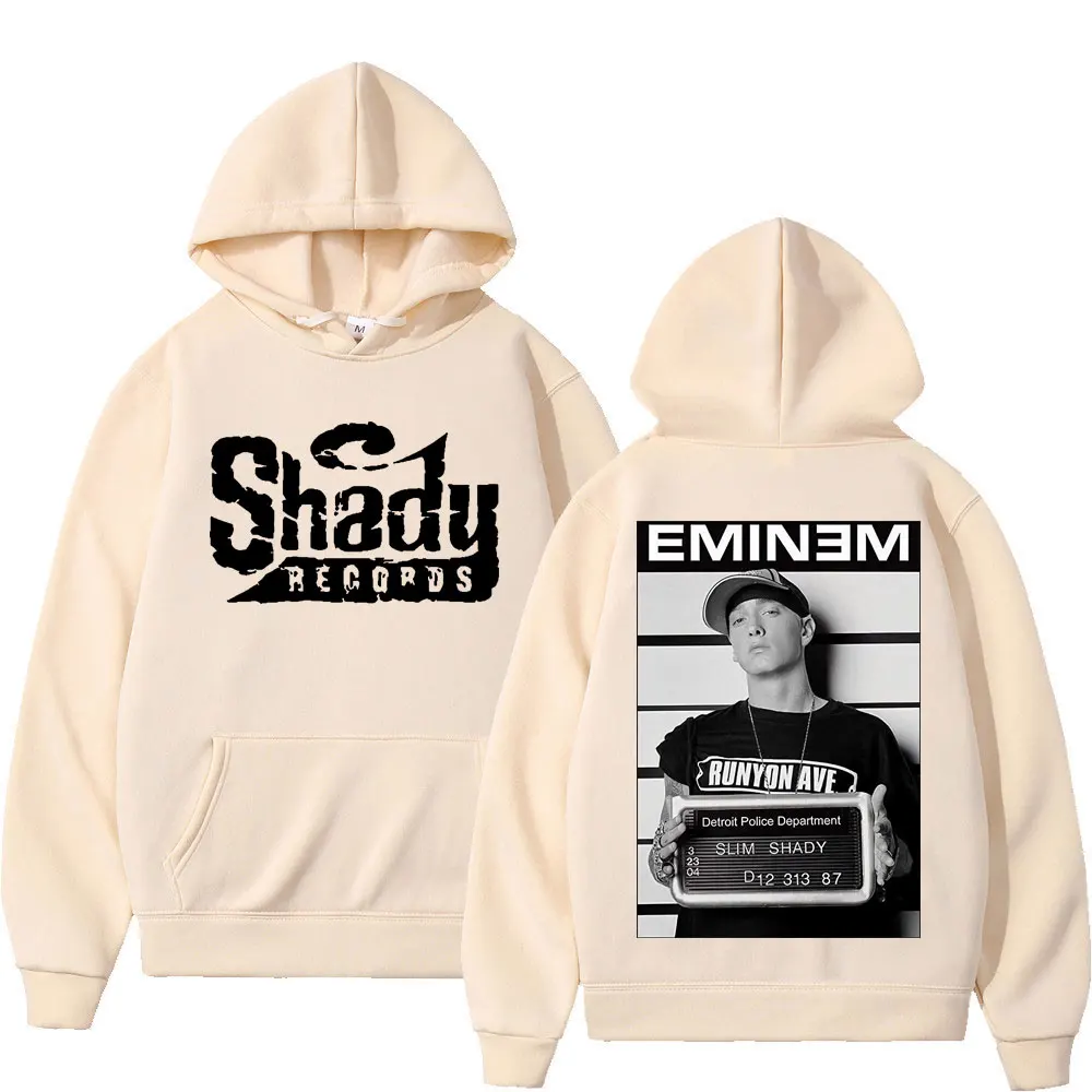 Sudadera con capucha de rapero Eminem para hombre y mujer, ropa de calle con estampado de doble cara, estilo Hip Hop Vintage, de gran tamaño, a la moda
