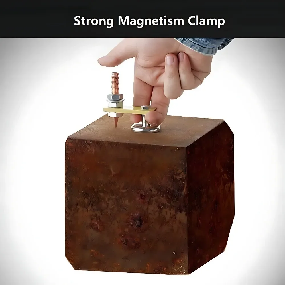 Welding Magnet Head Magnetic Welding Ground Clamp Tools Strong Magnetism Large Suction Copper Tail Welding Stability Clamps