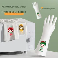 Premium Food Grade Nitrile Gloves for Adults and Kids - Cartoon Design for Kitchen and Household Cleaning 1