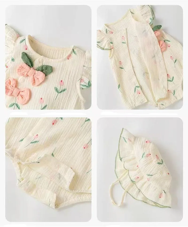Cotton Baby Girls Summer Tulip Jumpsuit