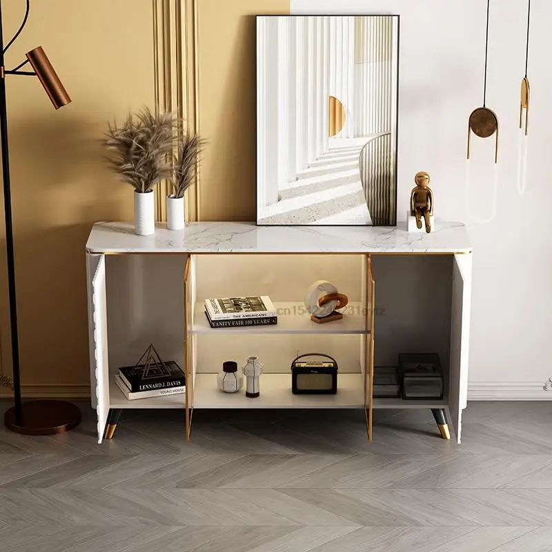 Light Rock Plate Sideboard Modern Simple Living Room Restaurant Porch Wine Cabinet Exquisite Decorative Lockers