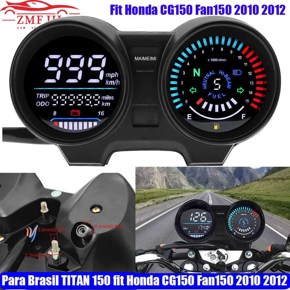 Panneau de compteur de vitesse électronique LED numérique, Rpm, Moto Brésil  Titan 150, Honda Cg150, Fan150, 2010, 2012, 2022 - AliExpress