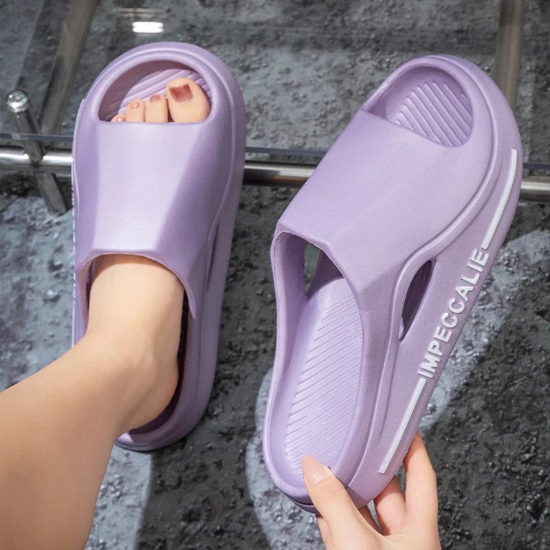 Summer Eva Thick Platform Slippers Women 2026 Comfort Open Toe Soft Sole Home Slides Woman Outdoor Non Slip Beach Sandals Female