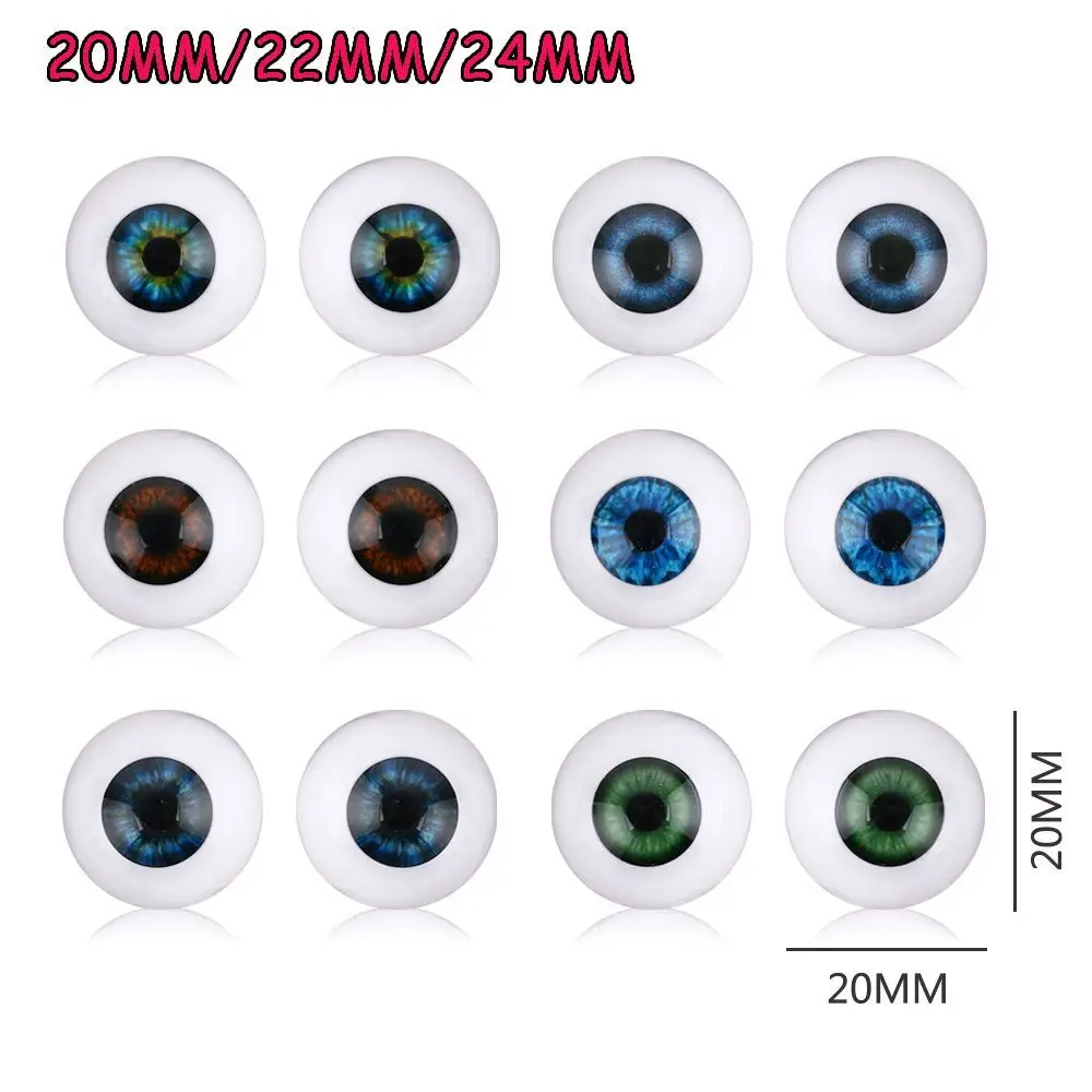 Realistic Animal-Style Half Round Hollow Doll Eyes in Blue, Brown, and Black