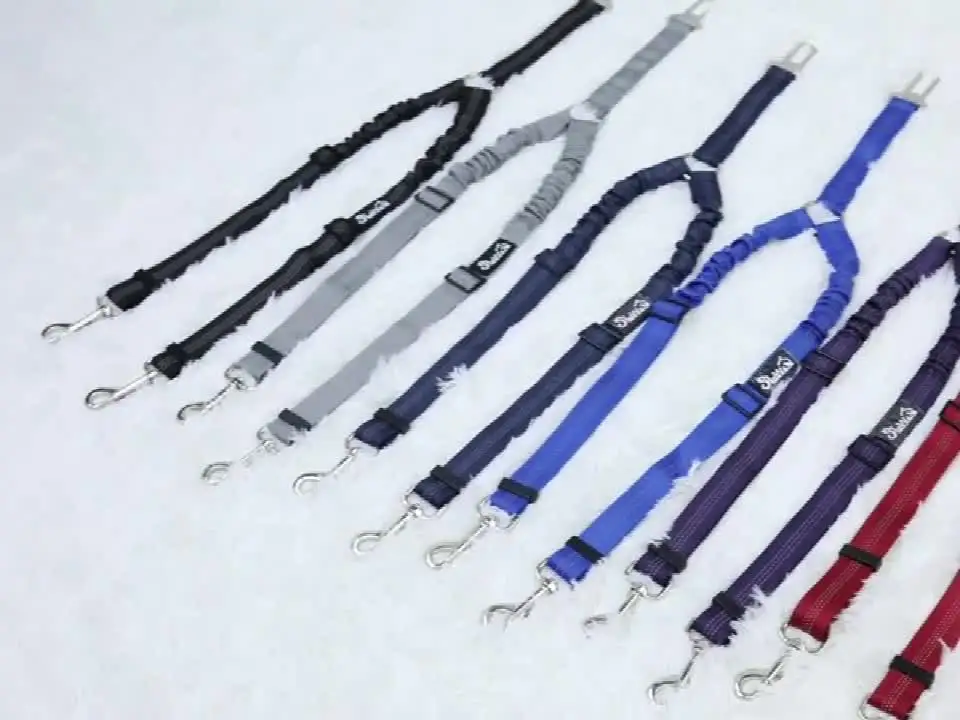Cintura Di Sicurezza Per Cani In Auto 2 In 1 - Doppia Testa Elastica, Lunghezza Regolabile 52-75 Cm, Riflettente, Fibbia Universale, Per Viaggi E Passeggiate