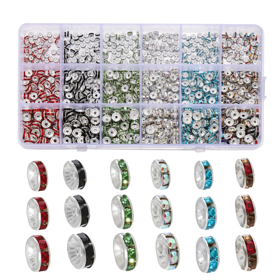 50 Unids/lote 4 6 8 10mm AB Color Rondelle Cuentas De Cristal Cuadrado Redondo Cuentas Paciadoras Sueltas Para Joyería DIY Hacer Pulsera - AliExprs 36