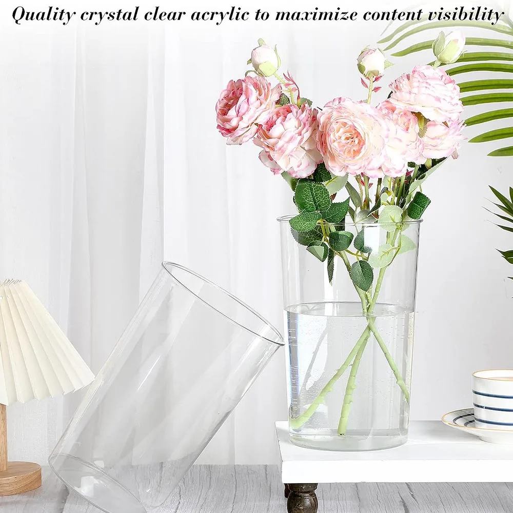 Royal Imports フラワーアクリル花瓶 装飾センターピース ご自宅や結婚式用 壊れにくい キューブ型 4インチx4インチ 高さ4インチ Royal Imports フラワーアクリル花瓶 装飾センターピース ホームまたは