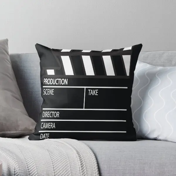 

Clapper Board Printing Throw Pillow Cover Decorative Bed Throw Cushion Decor Case Waist Square Pillows not include One Side
