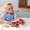 Baby Silicone Dining Plate Bowknot BPA Free Silicone Feeding Training Plate Bowl Kids Cartoon Little Bear Children Tableware 5