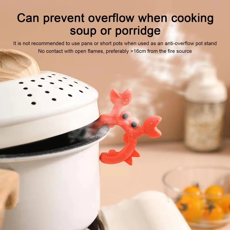 Creative Multifunctional Silicone Crab Utensil Holder Spill Resistant Crab Stove Spatula Rack Multi-Purpose Spatula Rack