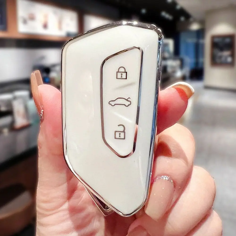 TPU Car Key Case Cover for VW Volkswagen/Golf 8 MK8 ID.3 ID.4 /Cupra/Skoda/Octavia A8/SEAT/Leon MK4 2020 2021/Formentor/Tarraco