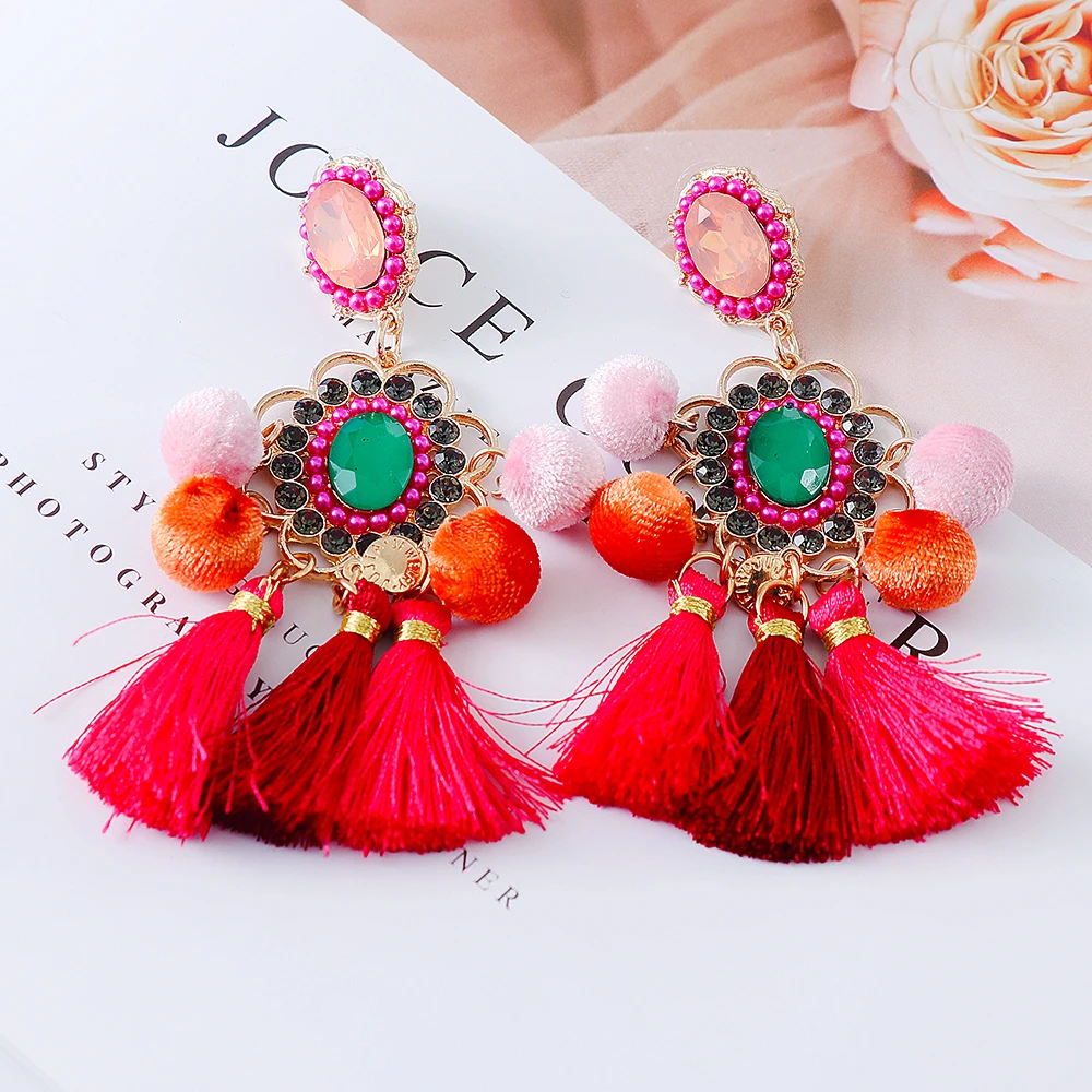 Brincos Women Brand Boho Drop Dangle Fringe Earring Vintage ethnic Statement tassel earrings fashion jewelry