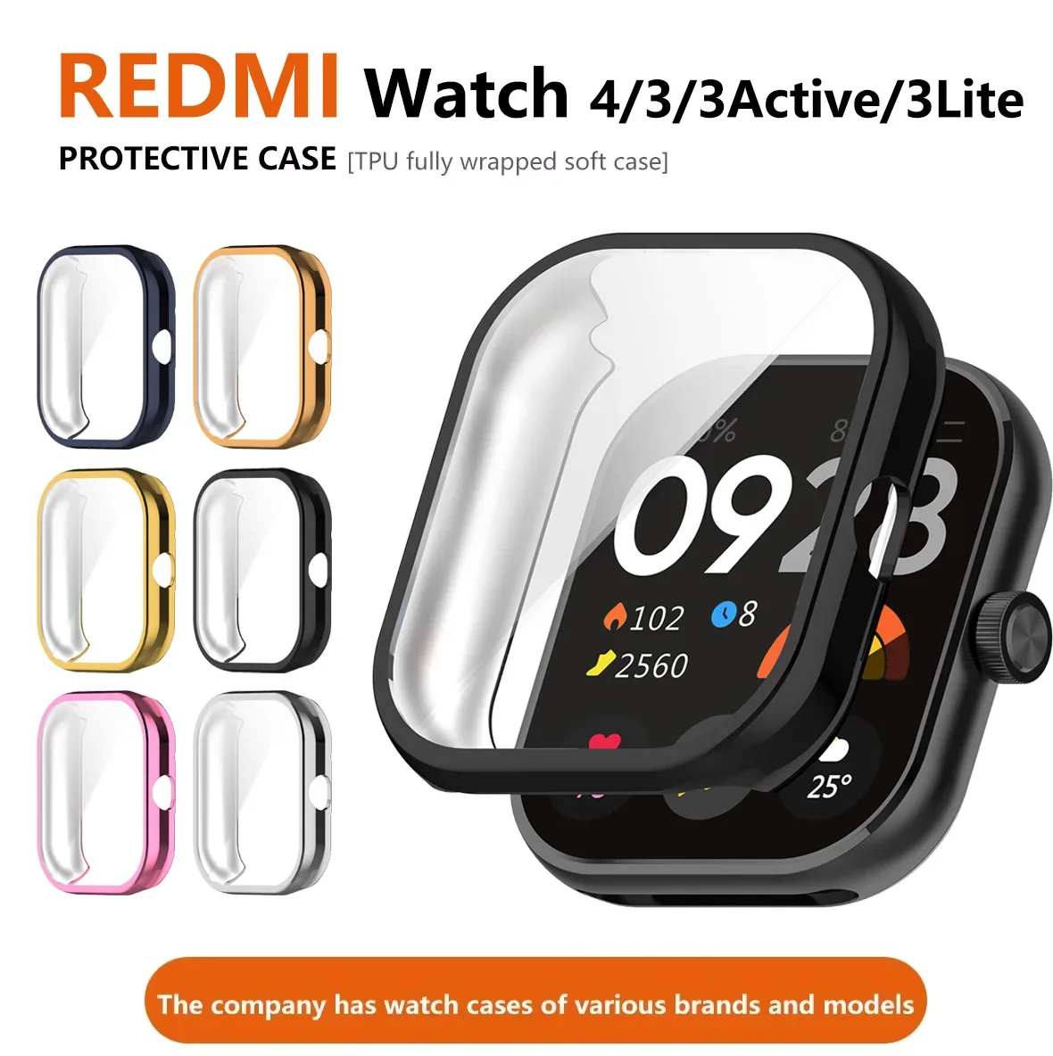 Durable TPU Smartwatch Screen Protector Cover with Watchband Case