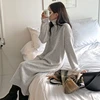 Rochie de toamnă și iarnă nouă 2025, rochie de pulover pentru femei, , guler înalt, mânecă lungă, îngroșată, tricotată lejer 2
