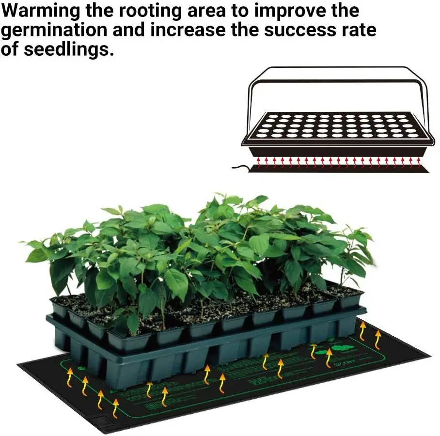 Planting heating mat temperature controller indoor for seeding germination home brewing glass container heating waterproof mat