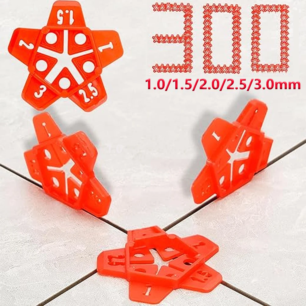 5in1 Reusable Tile Spacers Clips Wedge Plastic Shims Ceramic Leveling System 10-300Pcs