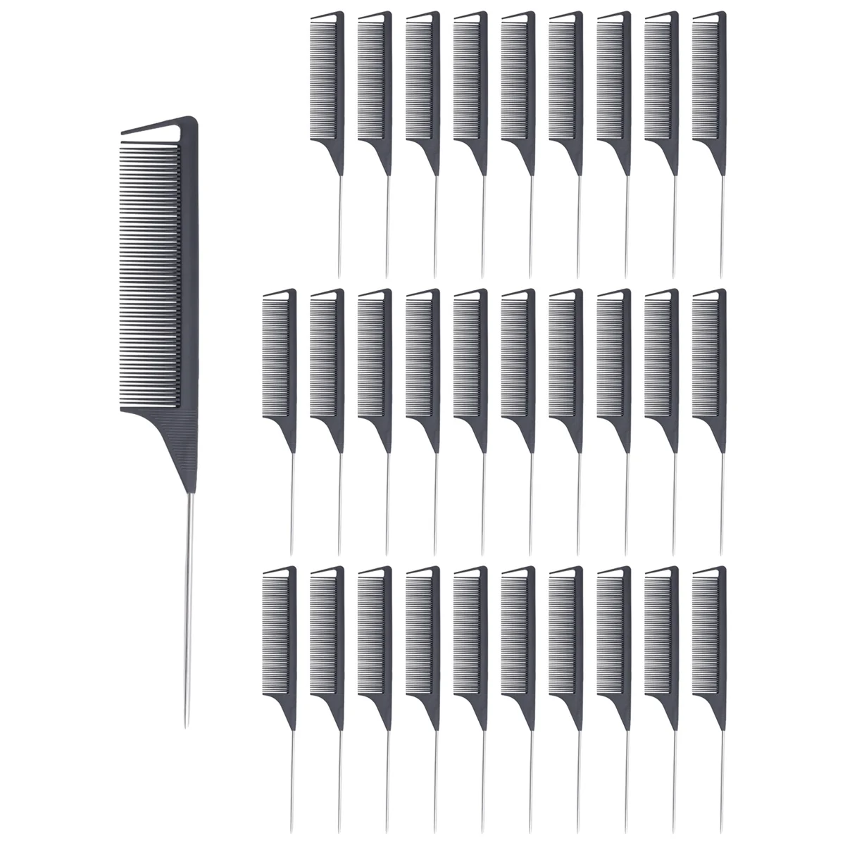 

Расческа для волос «крысиный хвост», термостойкий гребень из углеродного волокна со стальным штифтом, 30 штук