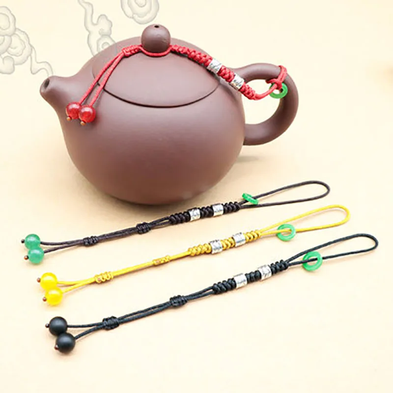 Teapot lid anti falling creative manual hanging rope boutique cup lid anti breaking high-grade purple sand teapot lid pendant