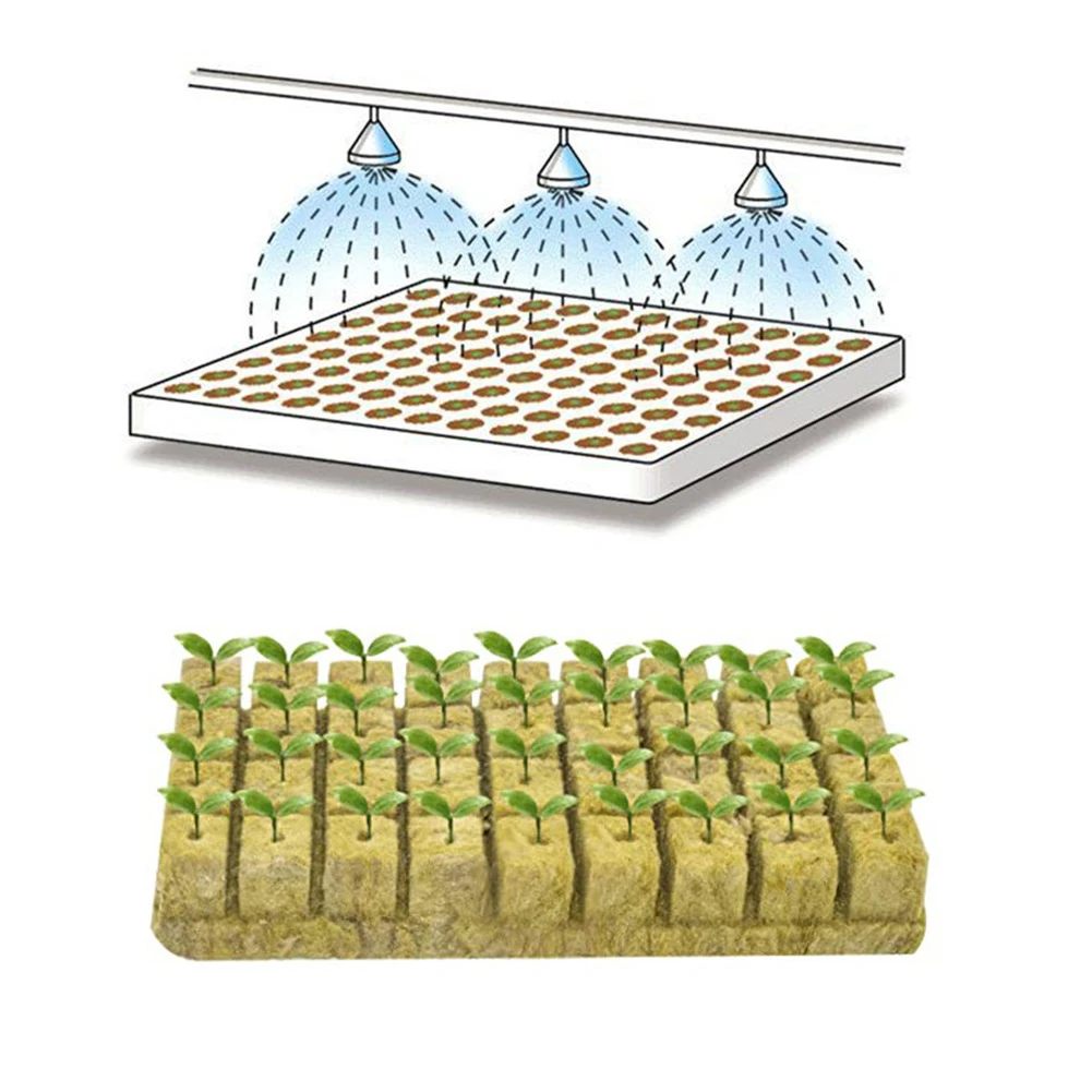 Rock wool Starter Plugs Rock wool Grow Cubes Wool Seed Starters Planting Cubes for Hydroponics Cuttings Plant Propagation For Hydroponic Grow Media Cubes Seed Starter Plugs Soilless Planting Substrate