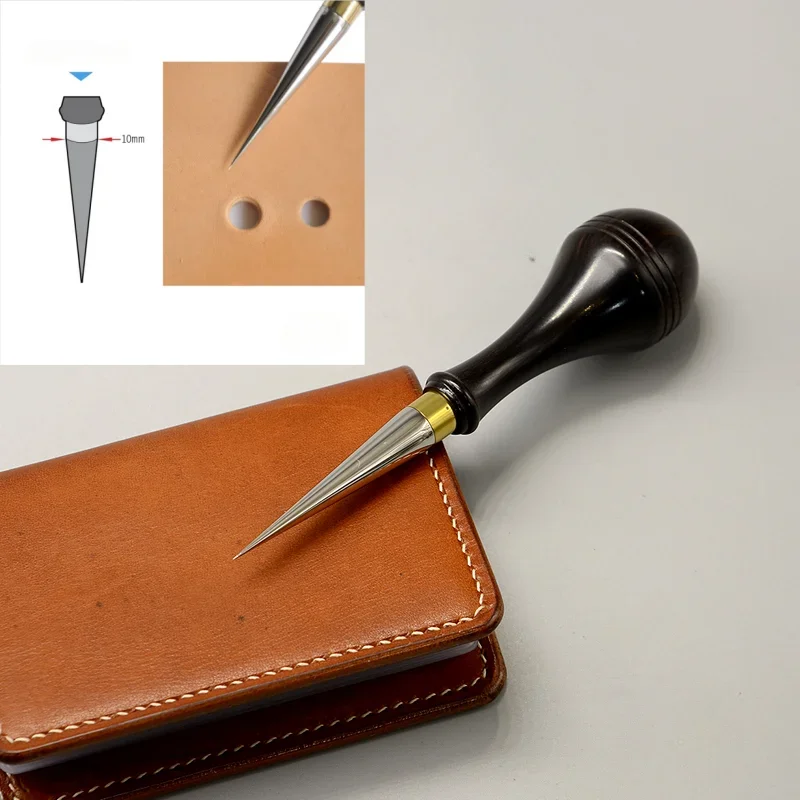 Stainless Steel Enlarge Hole Awl Leather Sewing Tools DIY Handmade Leather Goods Marking and Auxiliary Punching Install Tools