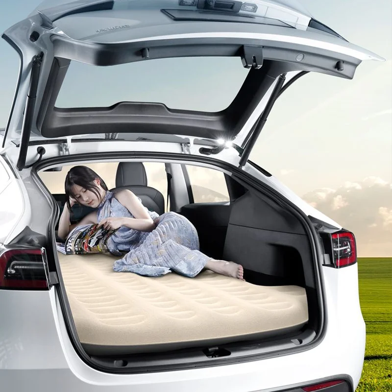 For Tesla Model Y Inflatable Camping Mattress Travel Sleeping Bed Rear Trunk Cushion Pads Tesla Car Interior Accessories