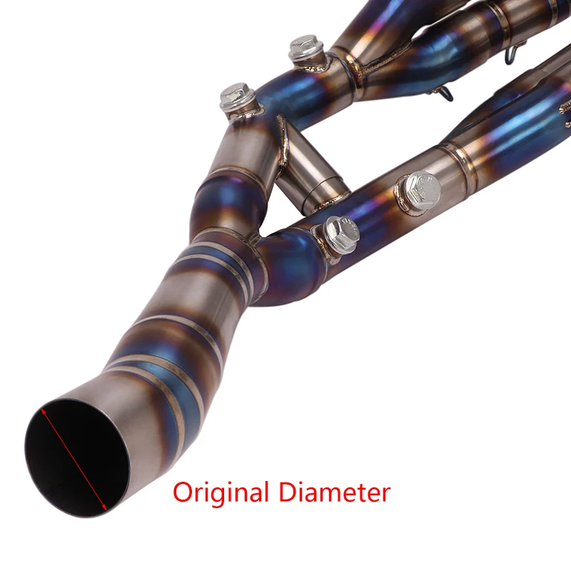 S1000RR 2019-2022 S1000R 2021 2022 Exhaust System Motorcycle 60mm Original Diameter Header Mid Link Pipe Blue Titanium Alloy - Bmw - Racext 163