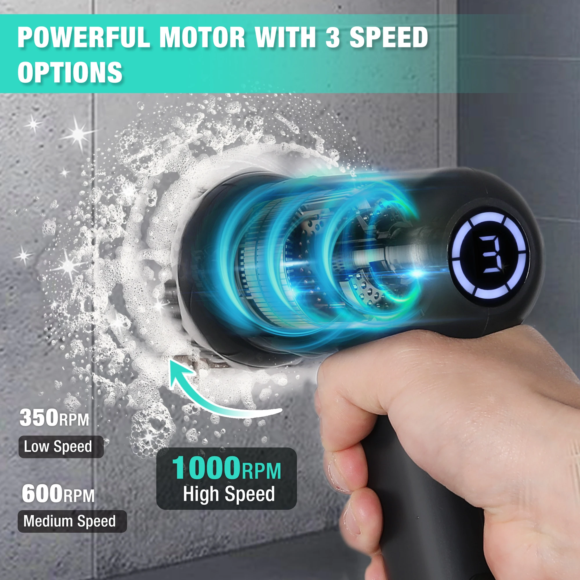 Steam Cleaning Machine 7.2V Electric Spin Scrubber Set with Base Multi-functional Cleaning Brush Set for Kitchen Handheld Power Scrubber Tool