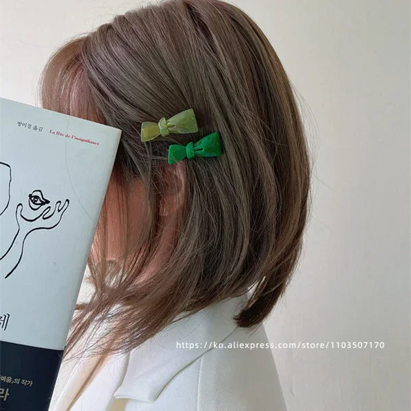 Korea France color small bow bangs clip red duck beak clip side broken hair clip French girl heart
