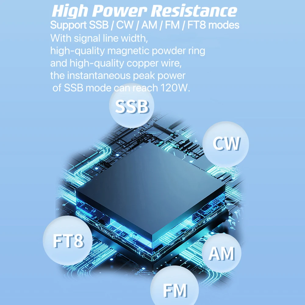 전능 안테나 튜너 내장 스탠딩 웨이브미터 전원, HF 라디오 USDX G1M FT-818 817 IC-705, 1.8MHz-30MHz, 100W