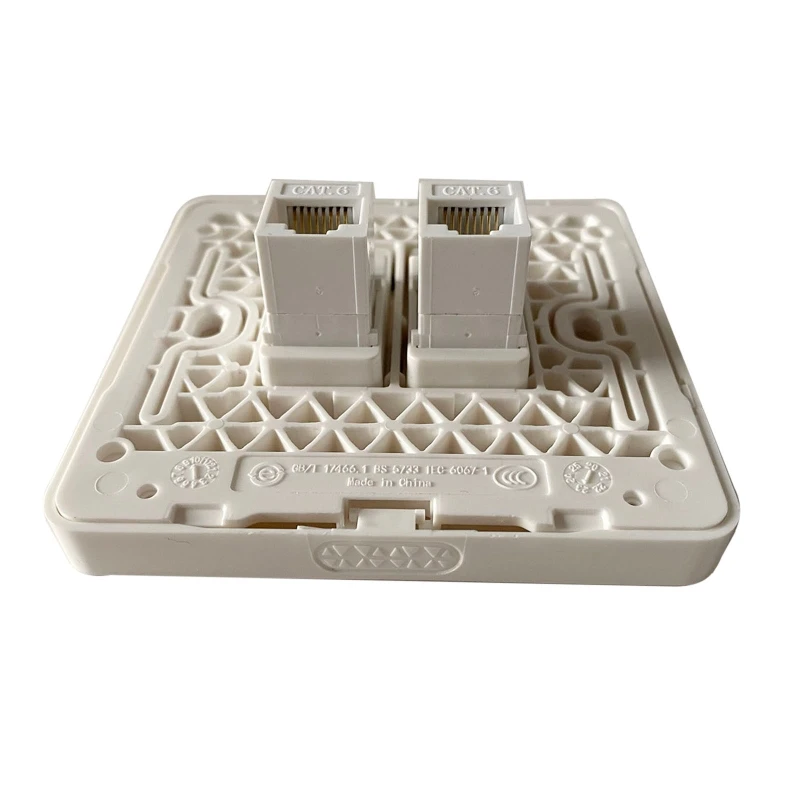 86x86mm Female To Female CAT6 Gigabit Dual-Pass Network Wall Plug RJ45 Cat6 LAN Faceplate Internet Straight Plug Outlet