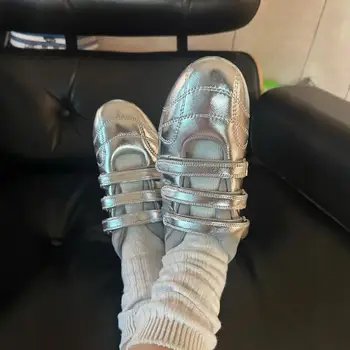 Velcro ballet shoes 2024 autumn and winter fashion new round head sports flat women's shoes velcro Mary Jane shoes