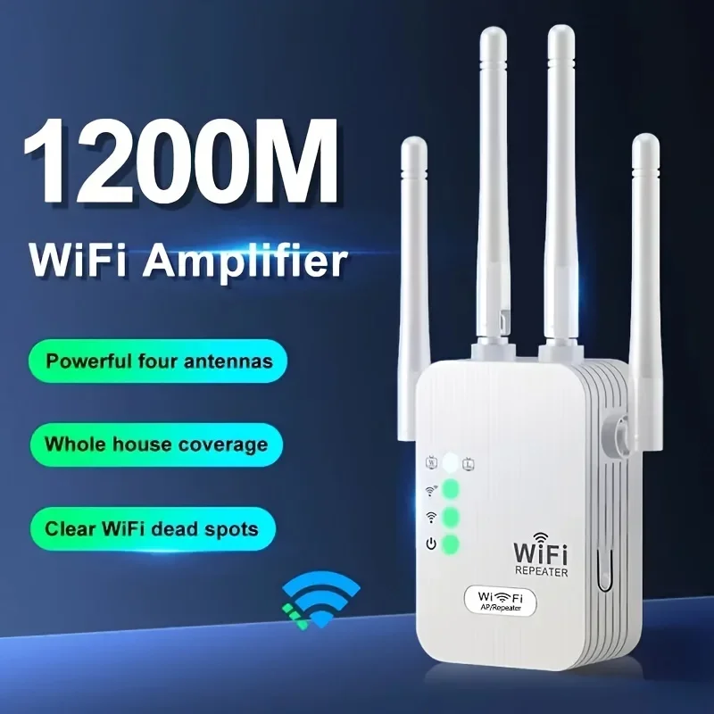 5G 2.4G Dual-band 300Mbps 1200Mbps WiFi Repeater Wireless Extender WiFi Booster Network Amplifier Long Range Signal Router