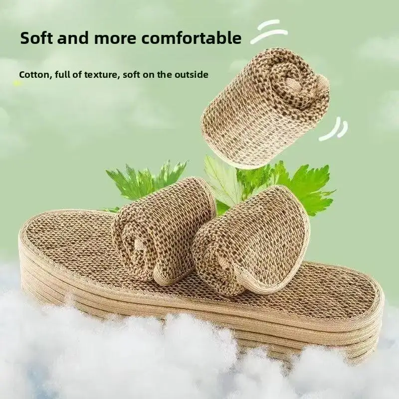 Mugwort Cotton And Linen Anti-odor Insoles Soft Soles Strong Sweat Absorption Breathability And Deodorization