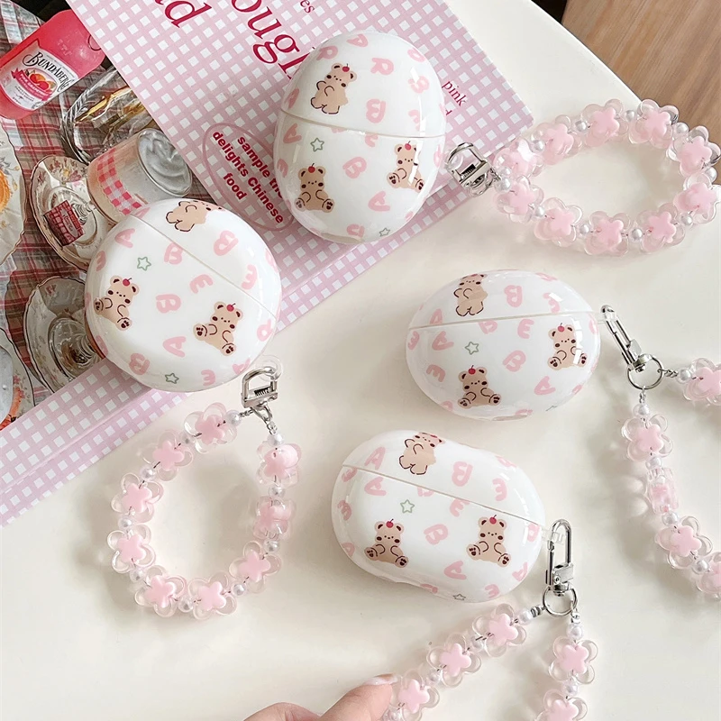 Fashion Cute Cover Per Huawei Freebuds Pro 2 + Custodia Bear Cover Per Freebuds 5I 4I Custodia Per Freebuds 5 Funda Huawei Earbuds Girl