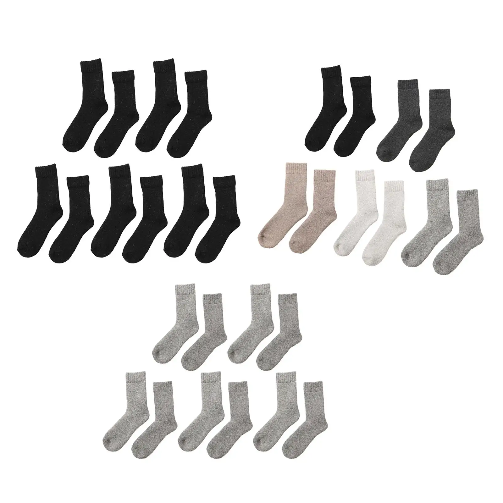 

5 Pairs Men Socks, Fashion Winter Warm Thick Cozy Socks, Cold Weather Socks for