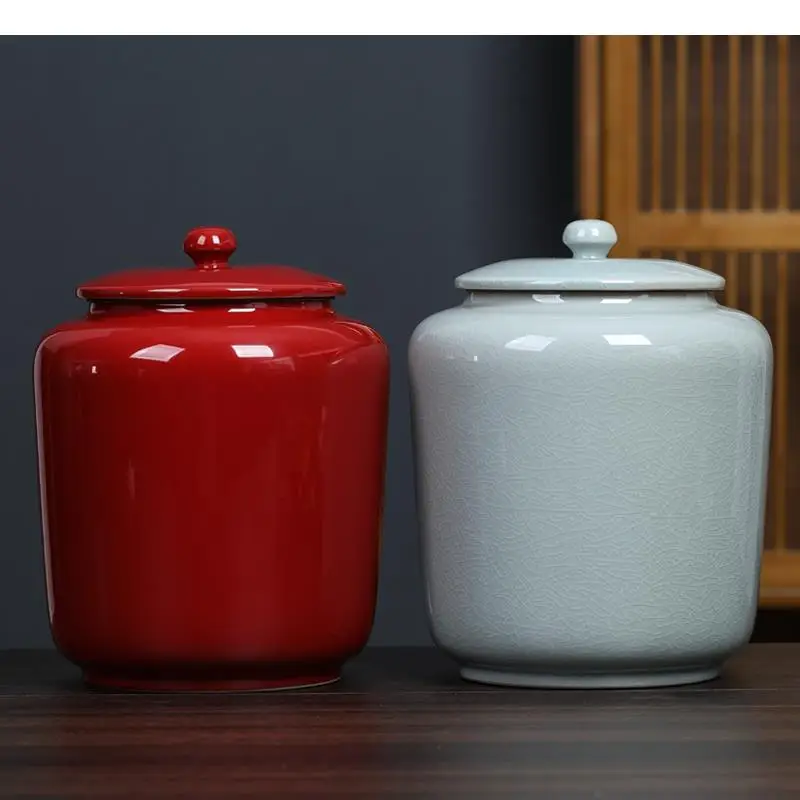 

Large Tea Tin Ceramic Storage Tank Tea Box Tea Caddy Sealed Jar Tea Container Tea Organizer Storage Box Tea Can Finishing Tank