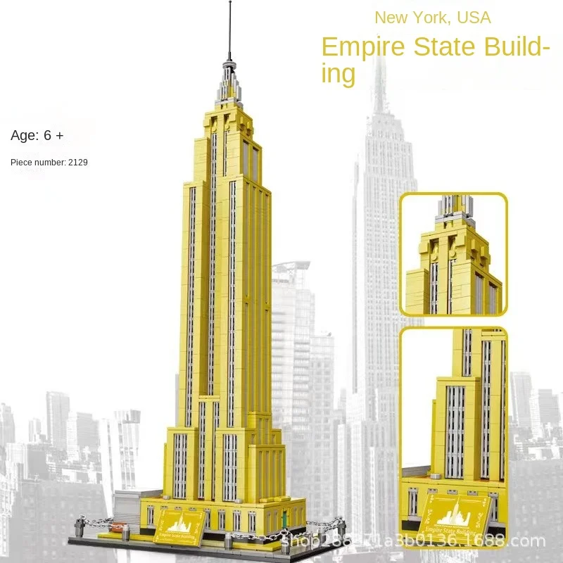 2129pcs Moc World Famous Building Empire State Building New York, Usa