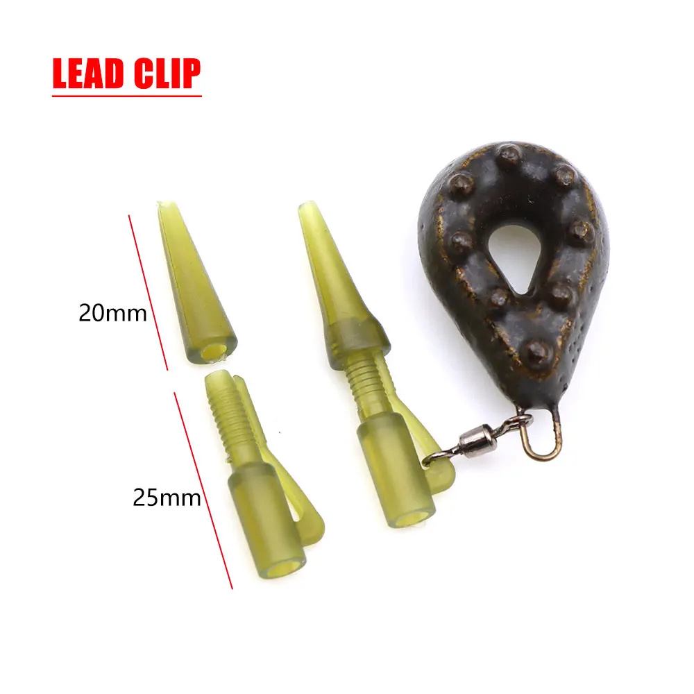 10 Set Carp Fishing Accessories Helicopter Hair Rig Tackle Kit Anti-tangle Sleeve QC Fishing Swivel Lead Clip For Fishing Tool 2