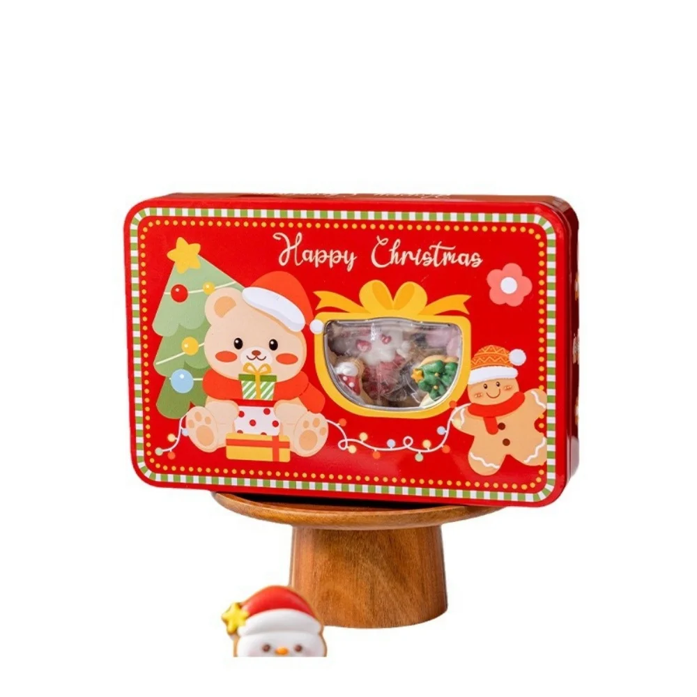Metall Quadratische Weihnachten Süßigkeiten Box Große Weißblech Geschenk Boxen Keks Snack Lagerung Box Kinder Weihnachten Neujahr Weihnachten Party – Detail 6