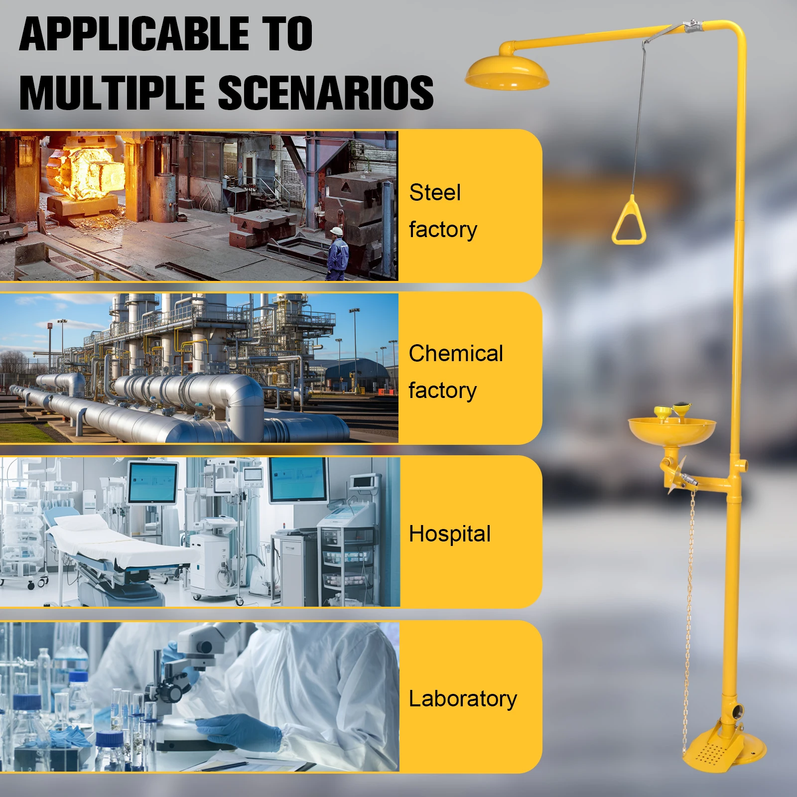 Stainless Steel Emergency Shower Eye Wash Station