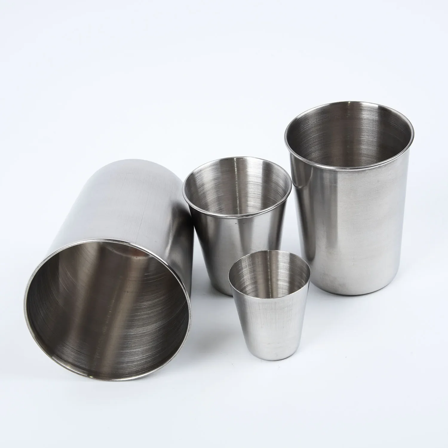 ​ 1pc Mini Stainless Steel Cup 30/70/180/320ml Drinking Wine Glasses Beer Cola Milkshake Cup For Home Kitchen Bar Coffee Shop