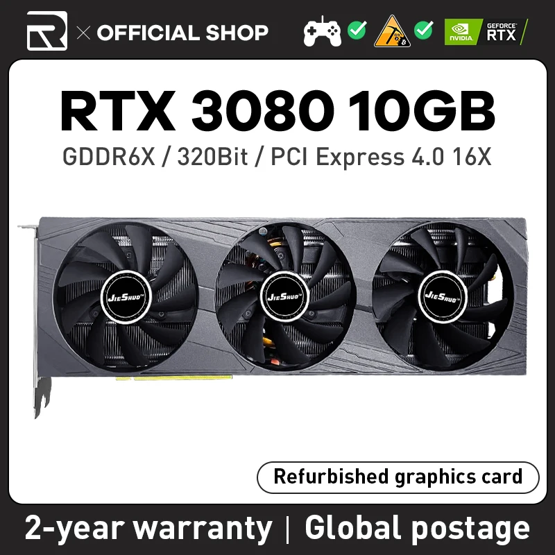 Jieshuo RTX 3080 10GB Nvidia GeForce GAMING 320-bit GDDR6 Video Cards GPU  Graphic Card Rtx 3080 10 GB For Desktop PC _ - AliExpress Mobile