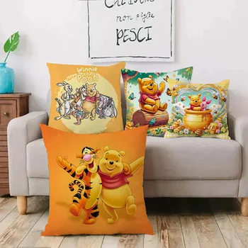 Winnie the Pooh Eeyore Tigger Pillow Covers Cartoon Sofa Decorative Home Double-sided Printing Short Plush Cute Cushion Cover 1