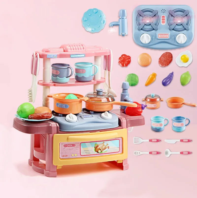 

Simulation Kitchen Children Play House Dining Table Cook Rice Tableware Mini Food Early Education Kitchen Set Gift Girl Cute Toy